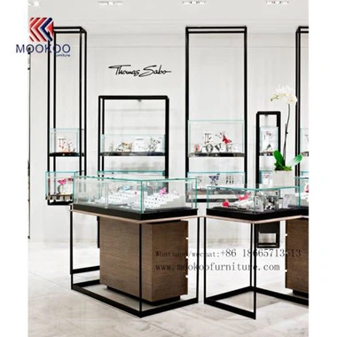 Design de vitrine de jóias de mesa de vidro de alta qualidade de luxo